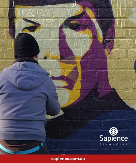 wall graffiti of captain Spock, Star Trek fame