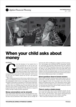 reprint thumbnail when your child askes about money sapience financial