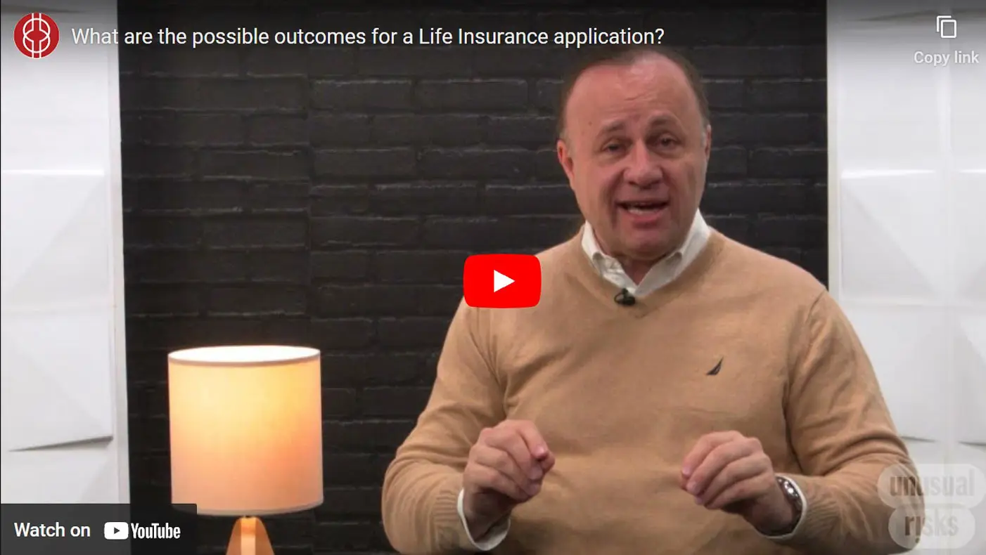 Drew Browne talking about the possible outcomes of a life insurance application 
